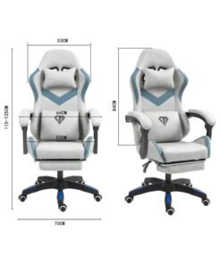 Alternative view of OHAHO Gaming Chair Computer Chair, Breathing Fabric Game Chair with Head Pillow and Waist Pillow, Ergonomic Computer Chair with Footrest (grey)