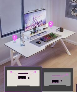 Alternative view of NKX K-Shaped Sturdy Computer Desk And Gaming Table Workstation Home Office Desk 100 CM