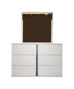 DANUBE HOME Palomeze Dresser With Mirror Durable Vanity Table Dressing Makeup Desk with Storage Modern Design Bedroom Furniture L 120 x W 45 x H 159.8 Cm  White / Black