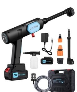 INKBIRD Cordless Pressure Washer, 21V Portable Electric Washer Gun with 6-in-1 Spray Nozzle, Adjustable Water Column Range, Max 652PSI/2.1GPM, Power Cleaner with Tool Case for Cars, Floors, Windows, Walls, Fences