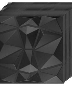 EzzySo 12 Pcs 3D Wall Panel 3D Texture PVC Wallpaper Diamond Design Decorative Wall Cover For Living Room Lobby Bedroom Office Each 30x30cm