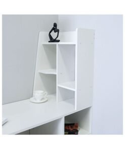 DANUBE HOME Thalana Computer Table Office Desk Workstation With Cabinet Modern PC Laptop Gaming Table Wooden Study Table For Home Office L 120 x W 45 x H 135 cm White