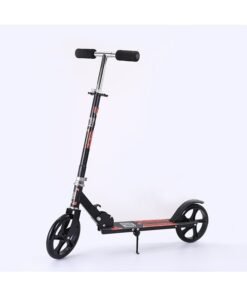 Adult Adolescent Commuter Scooters, Foldable Commuter Pedal Scooter, 3-Gear Height Adjustment and Disc Brake System Outdoor Sports Lightweight Scooters Sliding Scooter（Black）