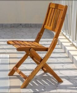 Wooden Folding Chair – Patio Wooden Relaxing Chairs – Wood Foldable Chair For Home Indoor Outdoor Garden Balcony Lawn Poolside Terrace Use - Image 4