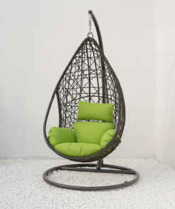 Waterdrop Waterproof Rattan Outdoor Hanging Egg Swing Chair with Stand & Breathable Cushion
