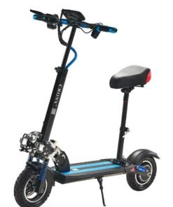 Crony V10 Big Display Fast Speed E-Scooter 1200W 48V Battery 45-68KN/H,10"Off-Road Tires,Triple LED Headlamps, Brushless Motor,All-Terrain electric Scooter, Dual Suspension, Dual Hydraulic Disc Brakes E-Bike, Easy Foldable, Portable Commuter E-Scooter for Adults & Kids, 120KG Load Aluminum Frame Skateboard, Urban Mobility，Blue
