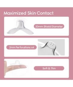 Alternative view of BAZARU Nipple Shields for Breastfeeding, 20MM Soft Silicone Guards for Latch Issues, Flat & Inverted Nipples, BPA-Free, Reusable (2 Count)