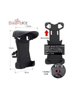Bike Kit BikeKit Motorcycle Phone Holder with Charger, Sunshade, One-Button Lock, Waterproof, 360 Rotatable, Universal Phone Stand - Image 3