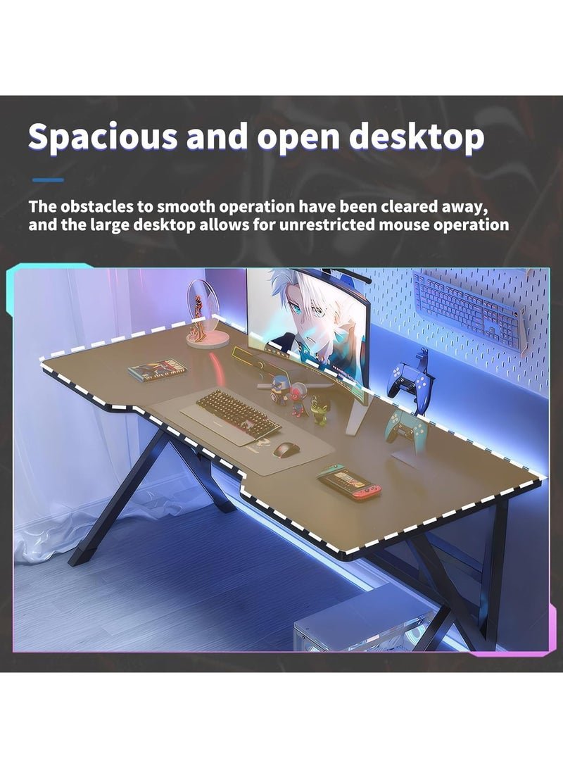 OHAHO 120CM Gaming Table,Gaming Desk, Computer Desk Home Office Desk Extra Large Modern Ergonomic Black PC Table Gamer Workstation (Black, 120x60x75cm) - Image 2