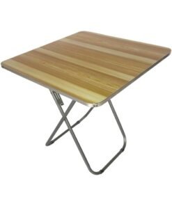 DubaiGallery 80×80×70cm Wooden Folding Dining Table – Heavy Duty Steel Legs, Ideal for Home, Office, Garden & Terrace