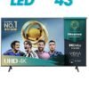 Hisense 43-Inch 4K UHD Smart TV – Immersive Entertainment with Dolby Vision, Dolby Audio & Game Mode Plus | VIDAA OS, Wi-Fi, Bluetooth, Netflix & YouTube (43A61Q - 2025 Model) 43A61Q Black