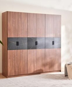 Pan Home ROME 6 DOOR WARDROBE - WALNUT