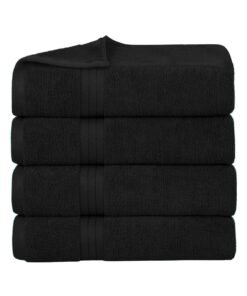 Bliss Casa Bath Towel Set 70x140 cm (4 Pack) - 550 GSM 100% Cotton 20/D Quick Drying Highly Absorbent Thick Bathroom Towels - Soft Hotel Quality for Bath and Spa
