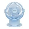 Olsenmark 6" Rechargeable Fan High Performance Fan with Working Time up to 6 Hours, 3-Speed Controls and 3 Leaf Blades OMF1790 Blue