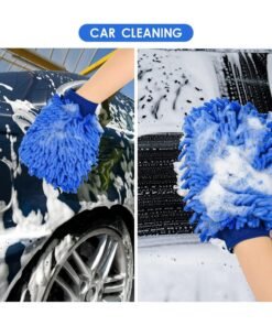 Oasisgalore 5pcs Chenille Microfiber Car Wash Mitts, Scratch-Free Double-Sided Cleaning Gloves (5 Colors)