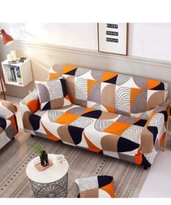 KASTWAVE Couch Covers for 3 Cushion Stretch Sofa Covers Slipcovers Fitted Furniture Protector Printed Sofa Cover Stylish Fabric Couch Cover with 1 Pillowcases (3-Seater 190-230cm)