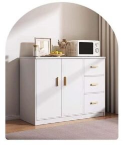 Alternative view of JOMILA Wooden Side Cabinet, Modern Storage Cabinet, Floor Document Cabinet with Wheels, Filing Cabinets, Office Cabinet (White)