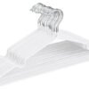 HOUSE DAY Metal Hangers Coated Hangers 10 Pack - White  Shirt Hangers for Clothes Space Saving Clothes Hangers Rubber Coat Hangers for Adult Heavy Duty Hangers Strong Anti-Slip Hangers Wire Hangers
