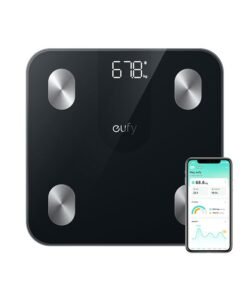 eufy Smart Scale A1 With Bluetooth, Body Fat Scale, Wireless Digital Bathroom Scale, 12 Measurements, Weight/body Fat/bmi, Fitness Body Composition Analysis, Black, Lbs/kg.