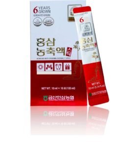 Korean Ginseng of Samjiwon Pure Red Ginseng Extract Stick, 6 Years Grown, Energy Boost, Immune Boost, GMP Standards,10ml x 10 sticks.
