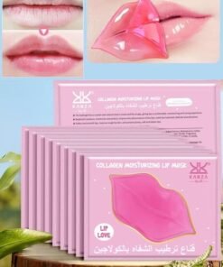 Kanza 10 Pcs Collagen Moisturizing Lip Mask Lip Plumper Hydrating Nourishing Crystal Pink Lip Mask Natural Shiny Moisturizing Smooth Texture Healthy Elasticity Lip Mask Collagen Lip Mask
