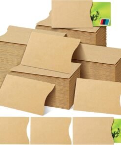 Glenmal 1200 Pcs Gift Card Sleeves Holder 35 x 24 Blank Hotel Key ID Card Holder Sleeve Kraft Envelopes Business Cover Protector for Keys