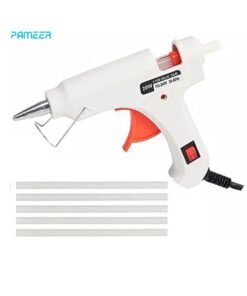 PAMEER Glue Gun, with 8 pcs Hot Glue Sticks. Hot Melt Glue Gun, Removable Anti-hot Cover Glue Gun Kit with Flexible Trigger, for DIY Small Craft Projects, Sealing and Quick Daily Repairs