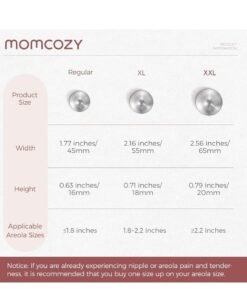 Momcozy 999 Silver Nursing Cups, Hole-Free Design, 999 Silver Nipple Shields, Breastfeeding Essentials, Silver Nipple Shields for Breastfeeding Newborns, Metal Nipple Shields