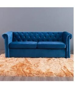 Maharat Al Bahar Navy Blue 3-Seater Sofa with Premium Cushions – Plush Comfort for Modern Living Rooms