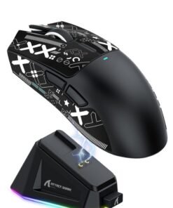 Attack Shark X11 Lightweight Wireless Gaming Mouse with RGB Charging Dock, Tri-Mode: 2.4G/USB-C Wired/BT, Up to 22K DPI, PAW3311 Optical Sensor, HUYU Switch, 5 Programmable Buttons for PC/Mac
