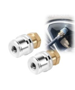 Oasisgalore 2 Pcs Lock On Air Chuck,1/4FNPT Closed Flow Brass Tire Chuck for Tire Inflator Gauge and Air Compressor