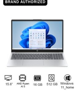 HP OmniBook 3 Laptop Next Gen AI 15-fn0004ne Laptop With 15.6-Inch Display, AMD Ryzen™ AI 5 Processor/16GB RAM/512GB SSD/AMD Radeon Graphics/Windows 11 Home Glacier Silver