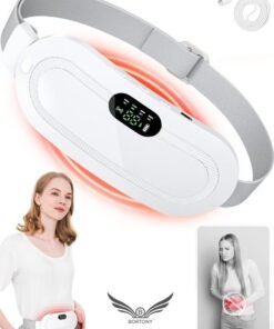 BORTONY Period Massager, Portable Heating Pad for Cramps and Back Pain Menstrual Cramp Relief, Wearable Heating Pad for Women and Girls Wireless Heating Pads with 3 Temperature Settings & Battery Powered