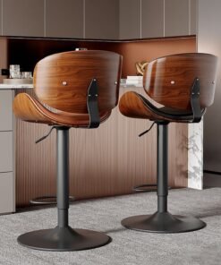 Merry Moments Bar Chairs High Chairs High Stools Desk Chairs Adjustable Swivel Seats for Island Bench Dining Retail Office 360 Degree Black 1 Pcs