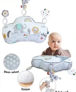 WAOKN Baby Crawling Pillow,U-shaped Sleep Soothing Pillow,Baby Head Lifting Training Tummy Time,Tummy Time Cushion,Sensory Crawling Toy for Infant,Tummy Time Pillow with Ergonomic Design for Easier Parenting Development.