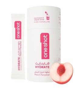Oneshot Peach Paradise, Daily Hydration, Sugar Free Electrolyte Powder Drink Mix with Vitamins and Zinc, No Aftertaste, White Peach Flavor, 14 Sachets