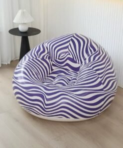 Inflatable Sofa Couch Chair Plastic Colorful Stripe Design High Quality Livingroom Furniture Plastic Inflatable Portable Lazy Sofa Chair For Ultimae Comfort and Relaxation