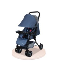 Nurtur Ryder Ultra Compact Lightweight Baby Travel Stroller with Storage Basket, Detachable Food Tray, Reclining Seat and Leg Rest, 0-36 Months, , Navy Printed