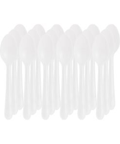 Raxoom Biodegradable disposable Spoon - Ideal for Eating Salad, Dessert, Appetizer, Fruit Chinese Food & more| Handwash-Safe|Dinner Spoon,Table Family, Hotels, (Pack of 18)