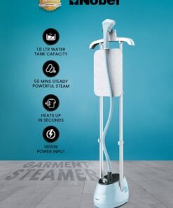 Nobel Garment Steamer with Detachable water Tank Adjustable Telescopic Pole & 35g/min Steam Flow 1.8 L 1800 W NGS45 Light Green