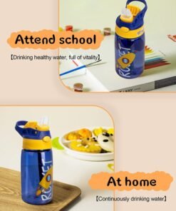 URbazaar 480ml Kids Water Bottle with Straw Leakproof, BPA Free, Suitable for Boys and Girls - Image 4