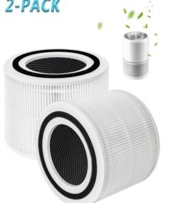 PINREK 2 Pack Core 300 Replacement Filter Compatible with LEVOIT Core 300 and Core 300S Air Purifier, 3-in-1 H13 True HEPA Filter and Activated Carbon - Compared to Part # Core 300-RF