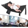 Bukela Airplane Seat Extender for Kids, Portable Travel Airplane Footrest, Baby Airplane Bed with Side Pockets, Flying Travel Essentials with Extended Area 11*4.7 in for Leg Rest & Lie Down (Black)