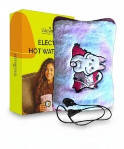Glowudz dual comfort electric rechargeable heating water bag with hand warmer for pain relief warming hand and relieve muscle aches and back pains assorted color and design cute rabbit