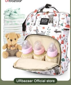QIXITU Baby Diaper Bag Backpack - Baby Bag for Boys and Girls, Diaper Backpack - Large Diaper Bags for Travel - Baby Gifts & Bath Search Log - Newborn Essentials & Supplies for Mom