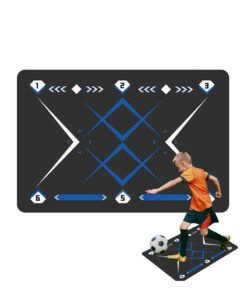 SYOSI Football Footstep Training Mat Dribble Silent Sport Mat Silent Anti Skid Shock Absorption Training Mat Football Doormat Corner Field Training Mat Training Pace Ball Sport Mat Improve Ball Control