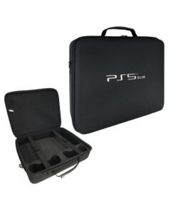 XICEN Protective Travel Bag for PS5 Slim Console Controller (Black)