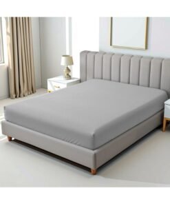 Hotel Linen Klub 1-Piece Stripe Fitted Sheet-  Luxury Hotel Collection, 100% Premium Cotton with Smooth Sateen Texture, Deep Pocket with Durable Elastic Edges – Size: Single Cotton Silver