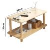 GGEROU Living Room End Table, Sofa Table, 2 Tier Coffee Table with Storage Shelf, Solid Wood Table Legs and Faux Marble Top,Modern Central Table for Living Room Easy to assemble(60 * 30 * 53cm)