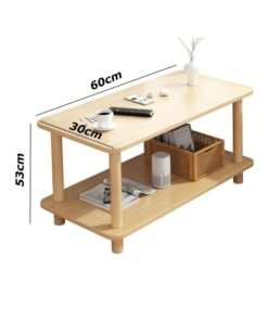 GGEROU Living Room End Table, Sofa Table, 2 Tier Coffee Table with Storage Shelf, Solid Wood Table Legs and Faux Marble Top,Modern Central Table for Living Room Easy to assemble(60 * 30 * 53cm)